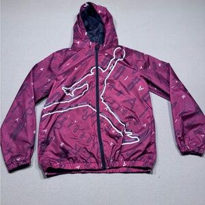Jordan All Over Logo Lightweight Red Jacket With Jumpman
